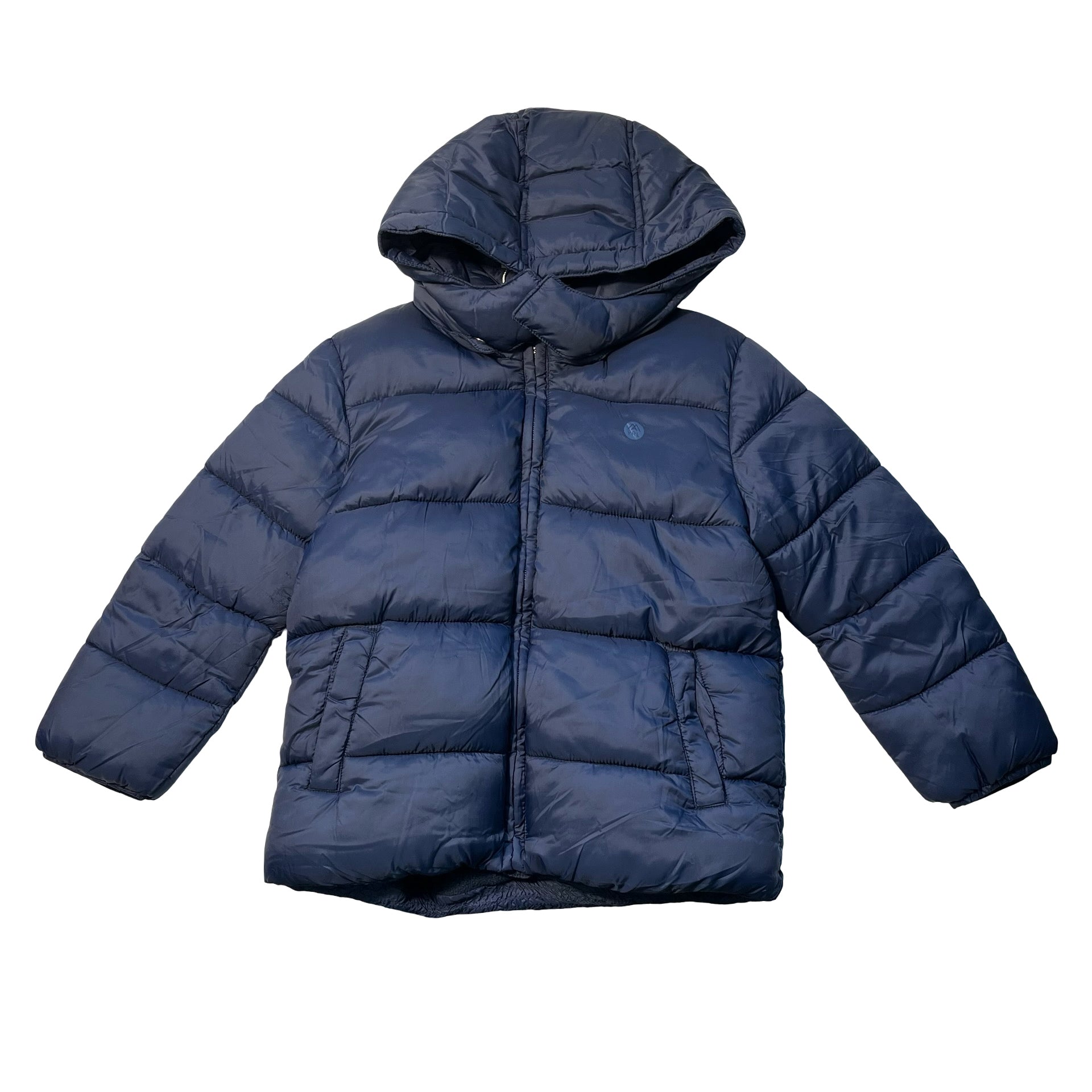 Mayoral Navy Puffer Hooded Winter Jacket - Size 4