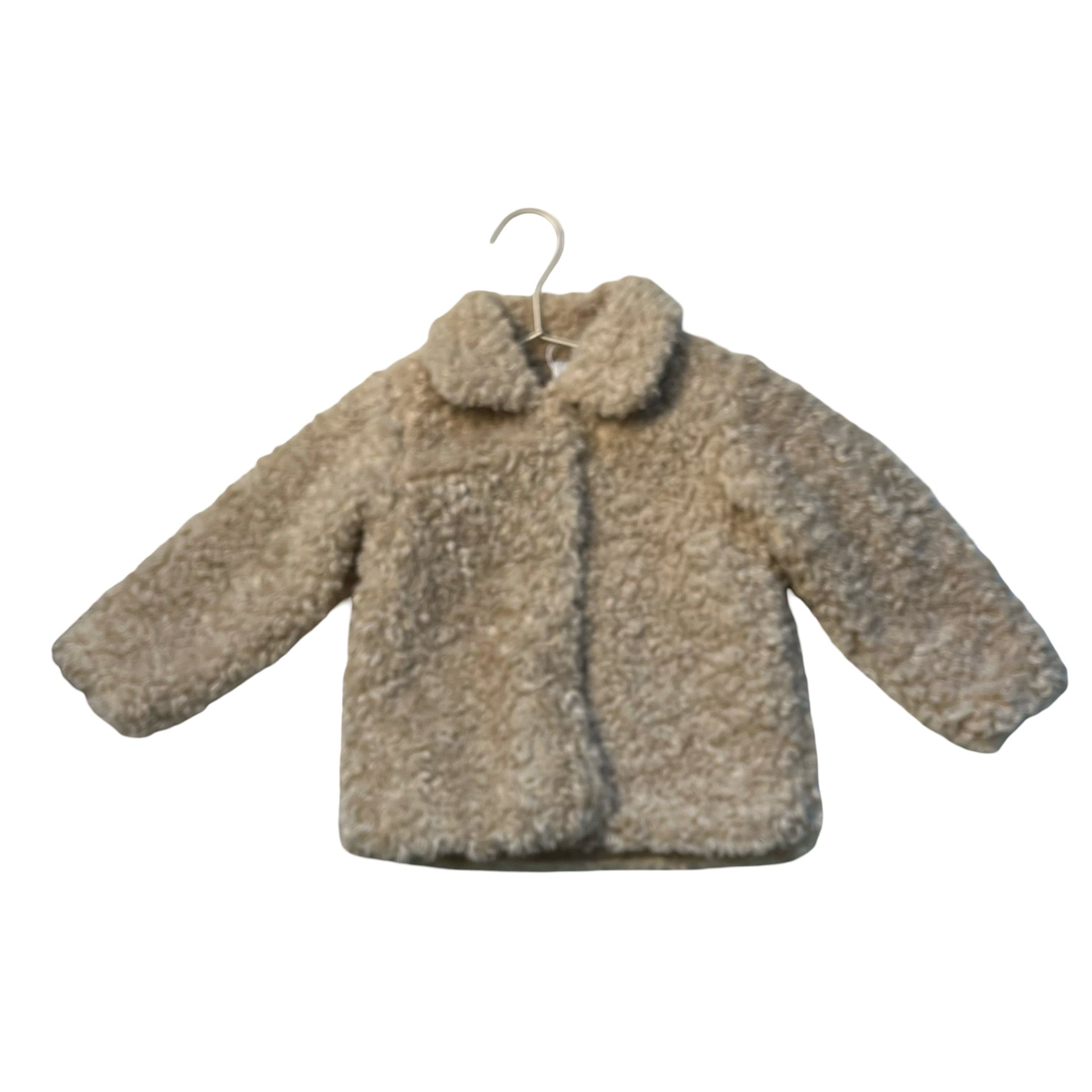 H&M Tan Faux Fur Jacket - Size 2T