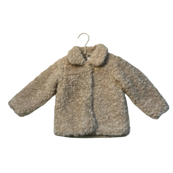 H&M Tan Faux Fur Jacket - Size 2T