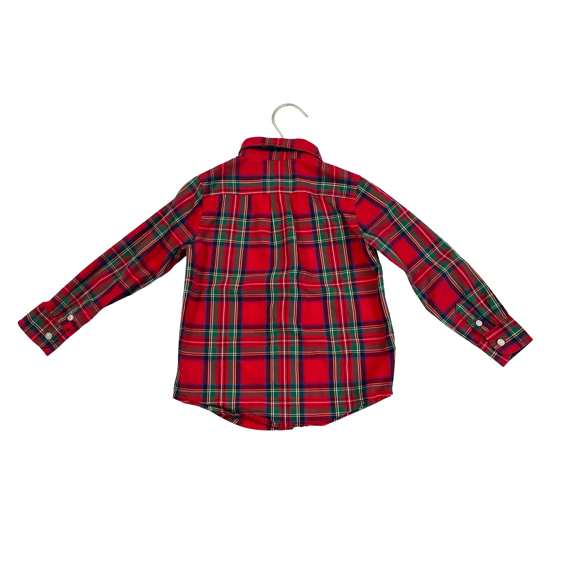 Janie and Jack Red Tartan Plaid Button Down Shirt - Size 3