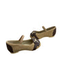 Janie and Jack Tan Suede Gold Bit Shoes - Size 5