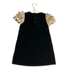 Janie and Jack x Rachel Zoe Black Velvet & Metallic Gold Ruffle Dress - Size 4
