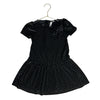 Janie and Jack Black Velvet & Metallic Gold Dot Dress - Size 4
