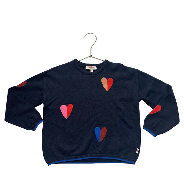 Catimini Navy Heart Sweater - Size 6
