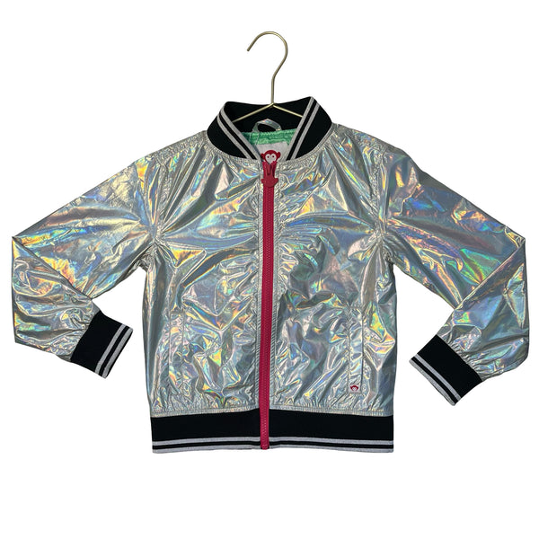 Appaman Silver Metallic Iridescent Lightweight Jacket - Size 7