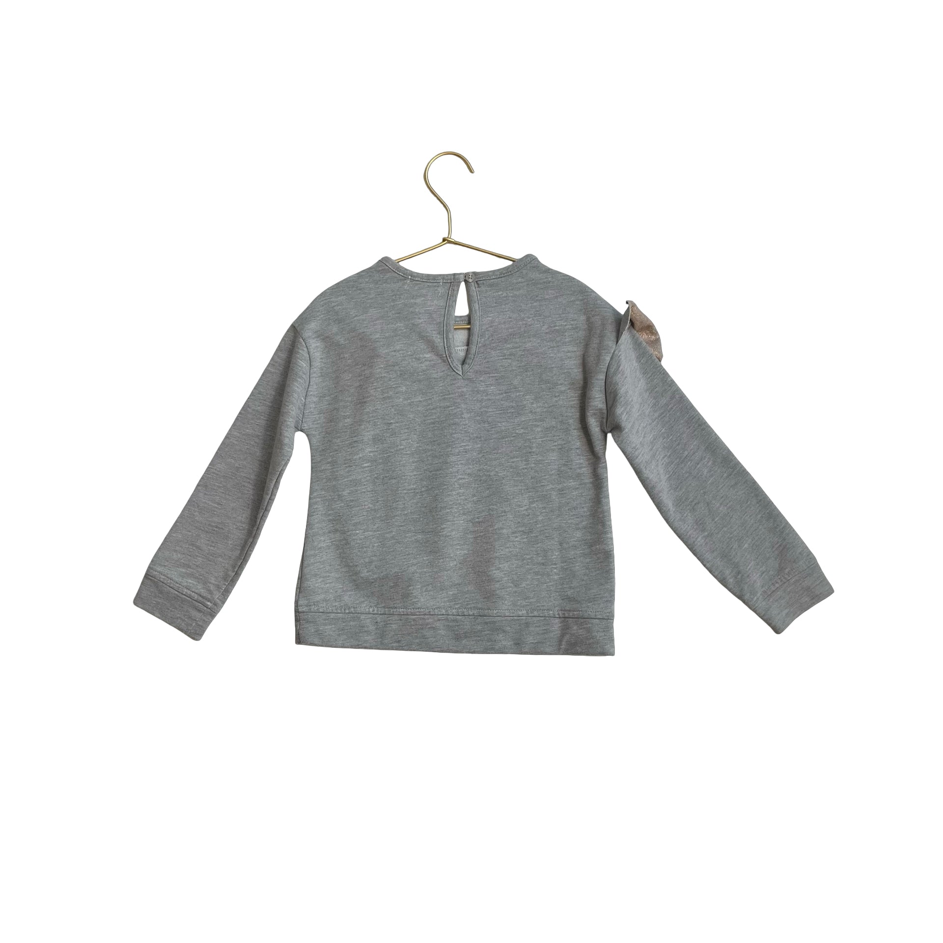 Design History Gray & Peach Metallic Ruffle Light Sweatshirt - Size 5 - Bounce Mkt