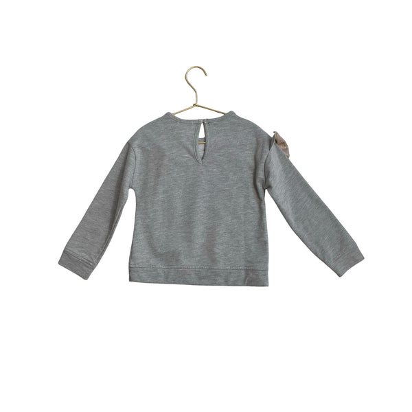 Design History Gray & Peach Metallic Ruffle Light Sweatshirt - Size 5 - Bounce Mkt