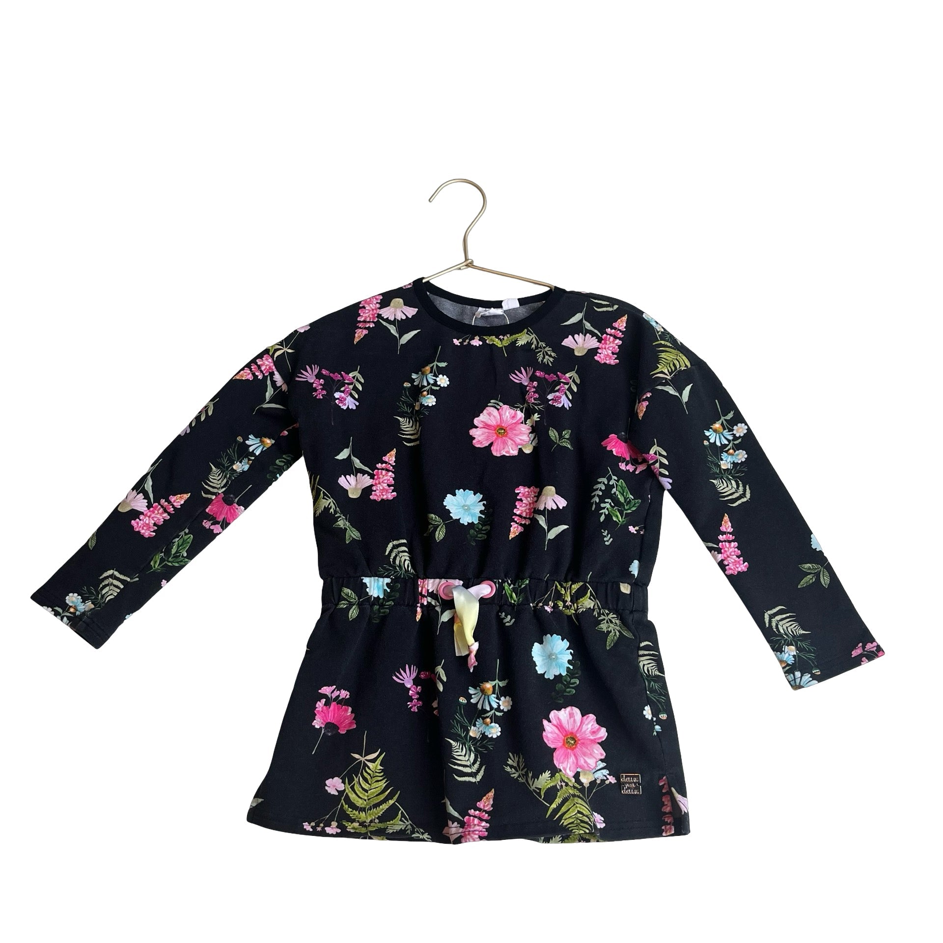 Deux Par Deux Black & Multi - Color Wildflower Tunic Shirt - Size 5 - Bounce Mkt