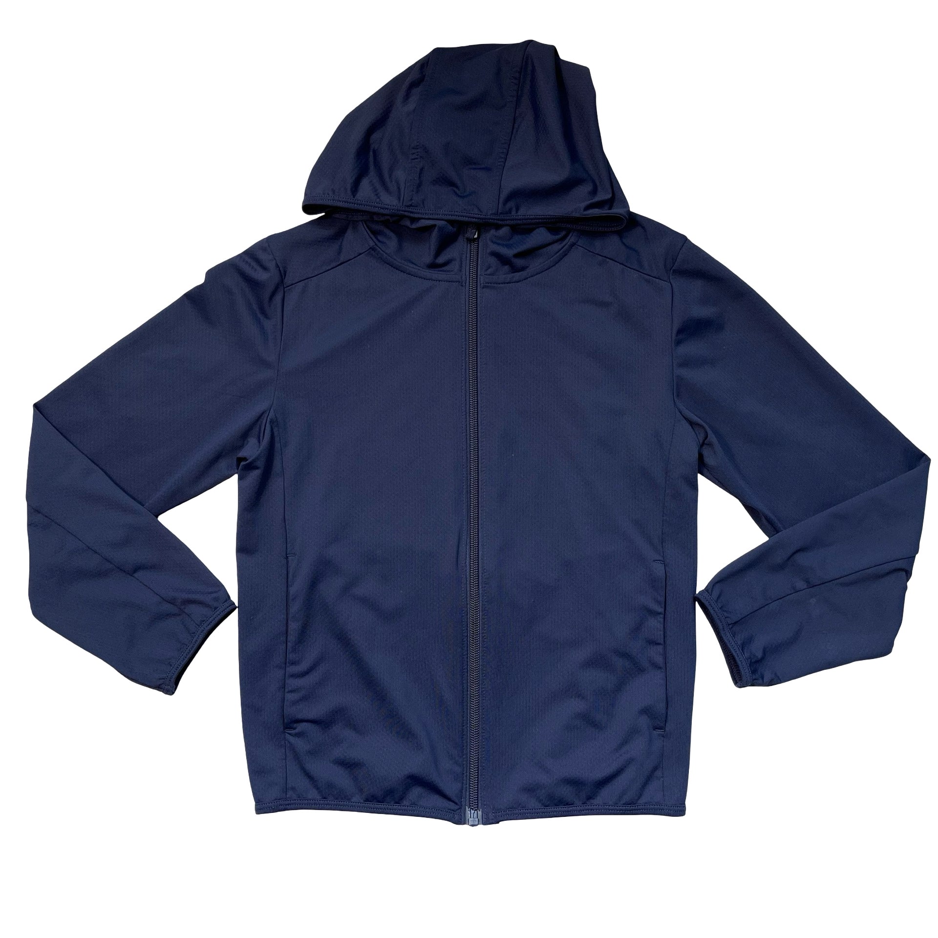 Uniqlo Navy Lightweight Hooded Jacket - Size 7-8