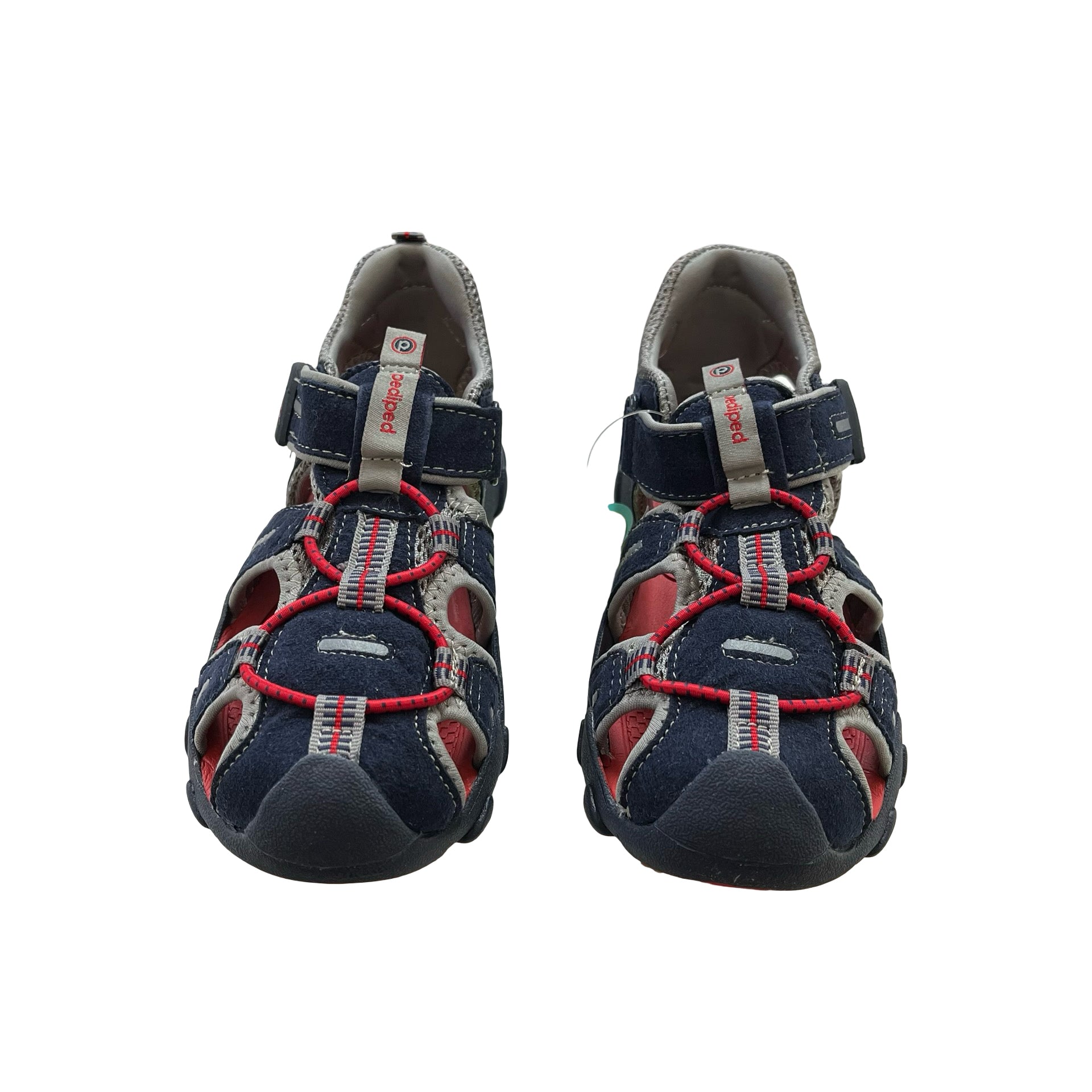 Pediped Canyon Navy & Red Closed-Toe Sandals New with Tags in Box - 1Y Big Kid