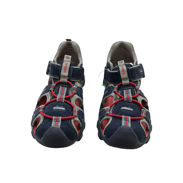 Pediped Canyon Navy & Red Closed-Toe Sandals New with Tags in Box - 1Y Big Kid