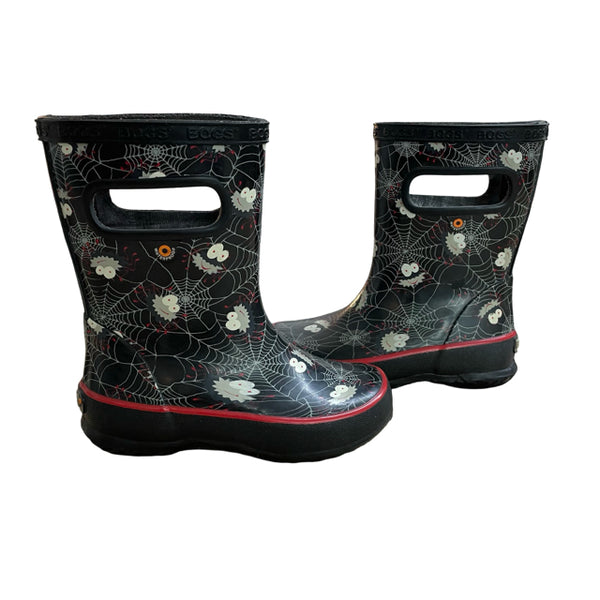 Bogs Black Spider Web Print Rain Boots - Size 9