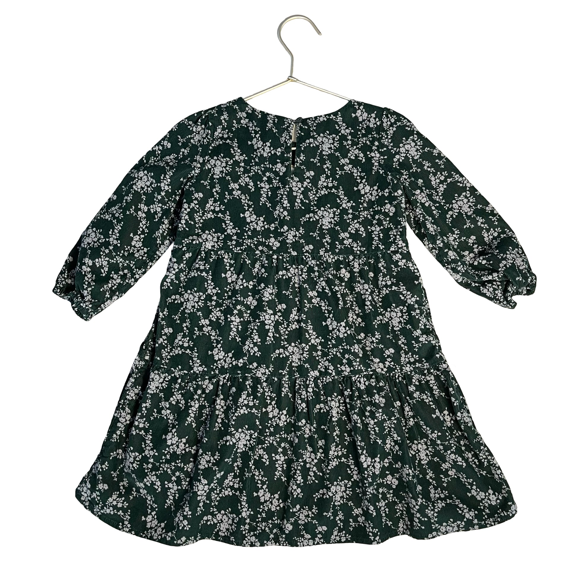 Baby Gap Dark Green Floral Corduroy Dress - Size 4