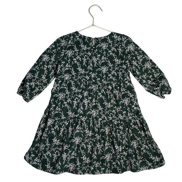 Baby Gap Dark Green Floral Corduroy Dress - Size 4