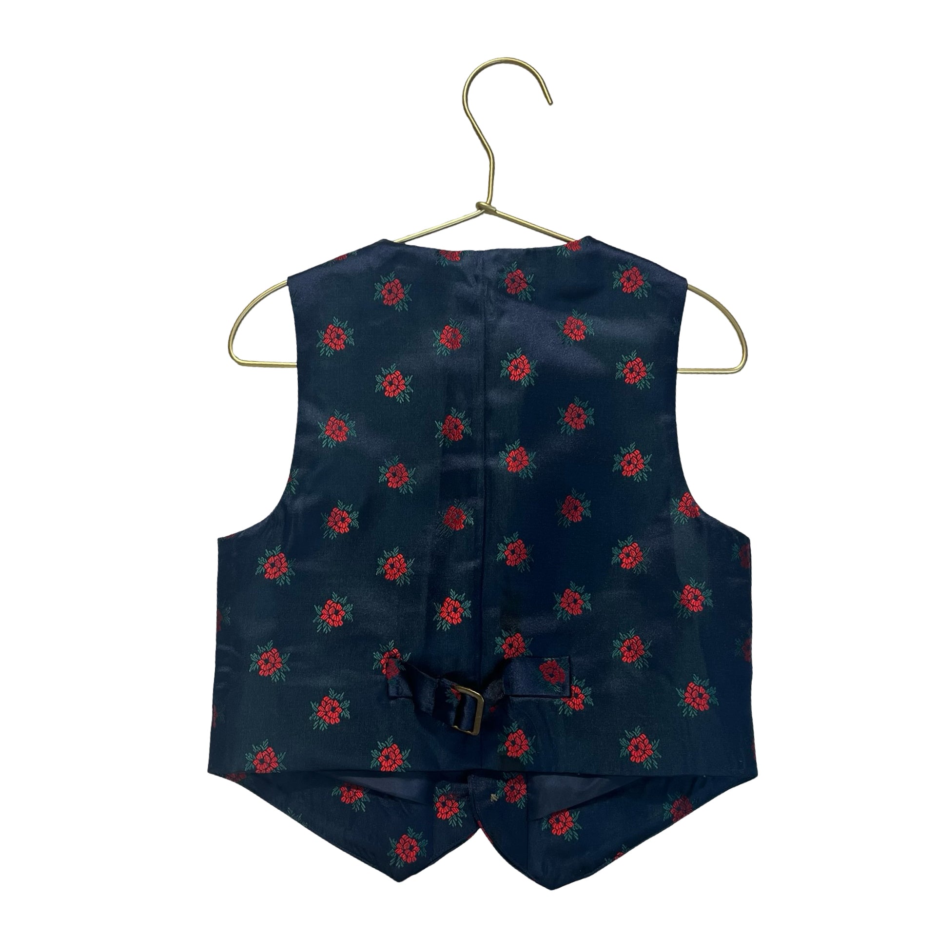 Janie and Jack Navy & Red Flower Print Vest - Size 4