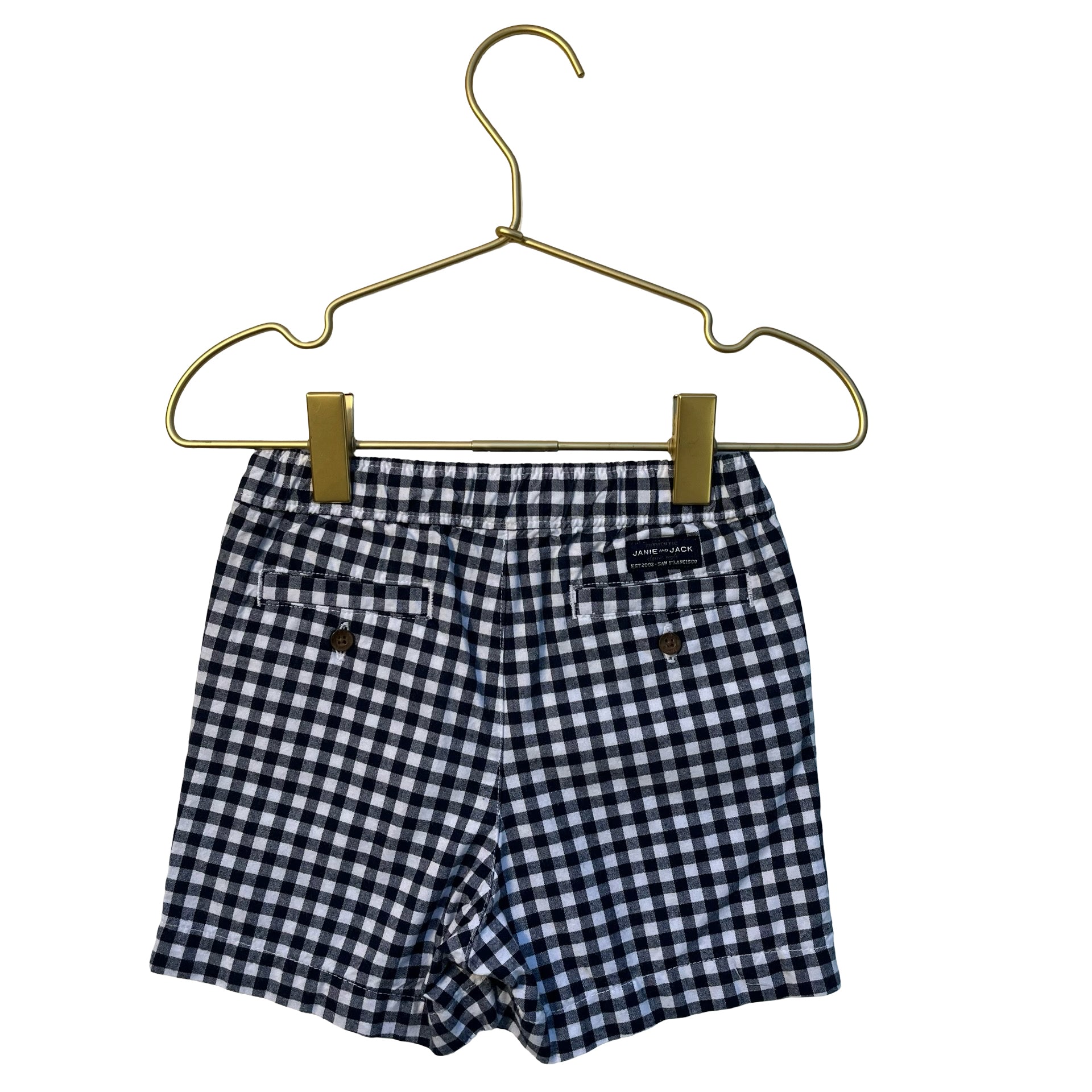 Janie and Jack Navy & White Check Shorts - Size 12-18 Mo