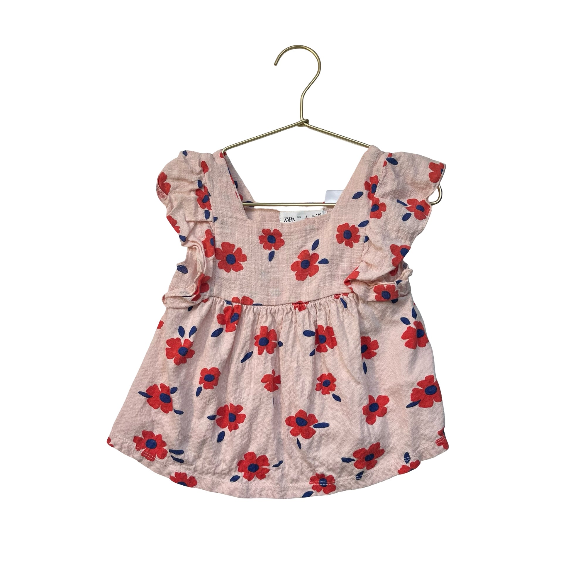 Zara Pink Flower Print Top - Size 5