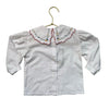 Jacadi White Embroidered Collar Blouse - Size 2