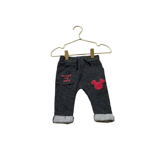 Disney Black & White Striped Mickey Pants - Size 0 - 3 Mo - Bounce Mkt