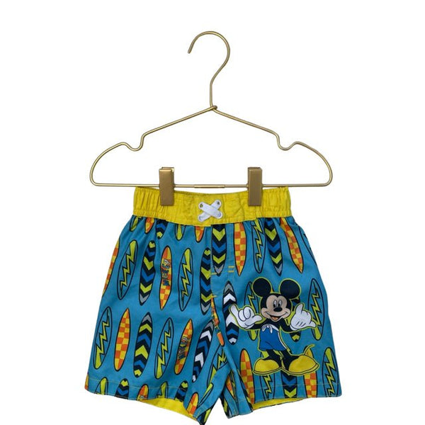 Disney Blue Surf Board Print Mickey Mouse Swim Suit - Size 18 Mo - Bounce Mkt