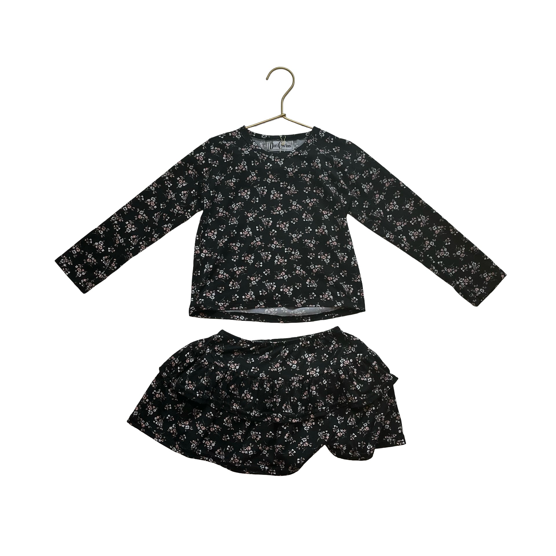 Dori Creations Black & Pink Floral Skirt & Shirt Set - Size 6X - Bounce Mkt