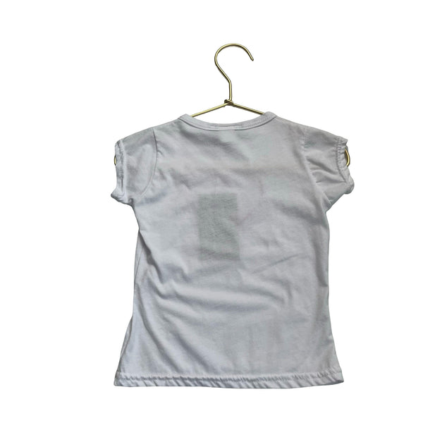 Dori Creations White & Pink Iridescent Heart Tee - Size 2 - Bounce Mkt