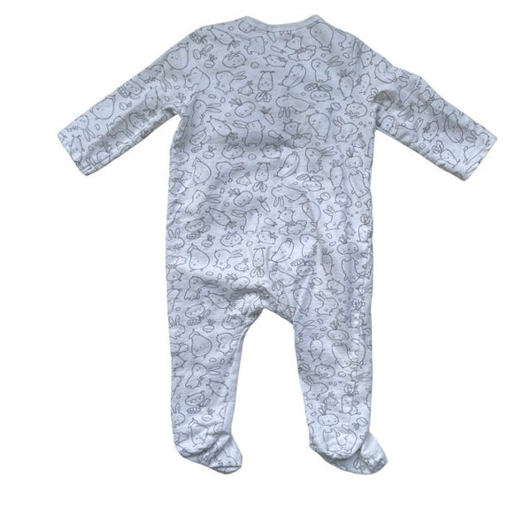 Du Pareil Au Meme Ivory Bunny Footed One Piece - Size 12 Mo - Bounce Mkt
