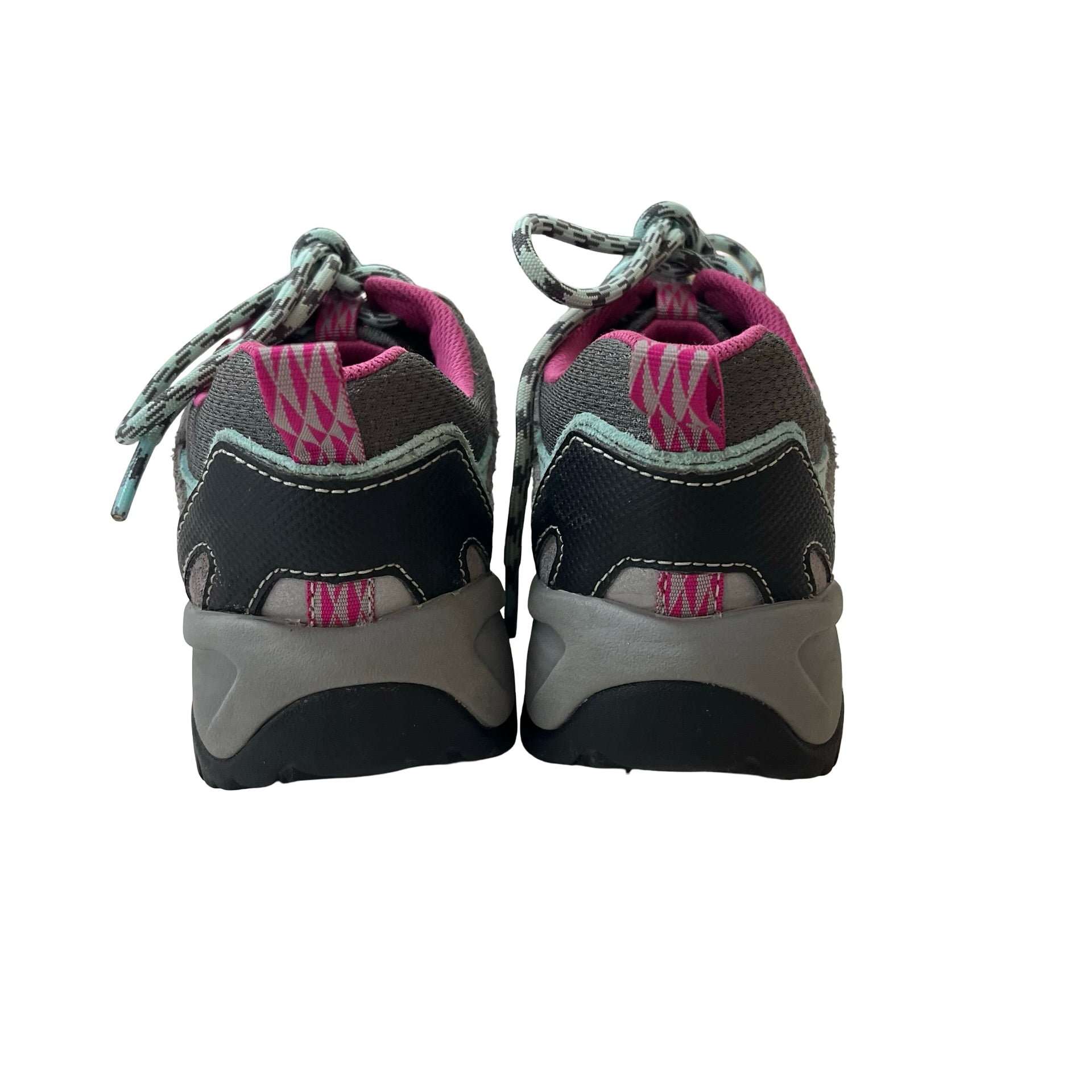 L.L.Bean Gray, Teal, Pink Trail Sneakers - Size 1Y Big Kid