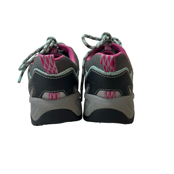 L.L.Bean Gray, Teal, Pink Trail Sneakers - Size 1Y Big Kid