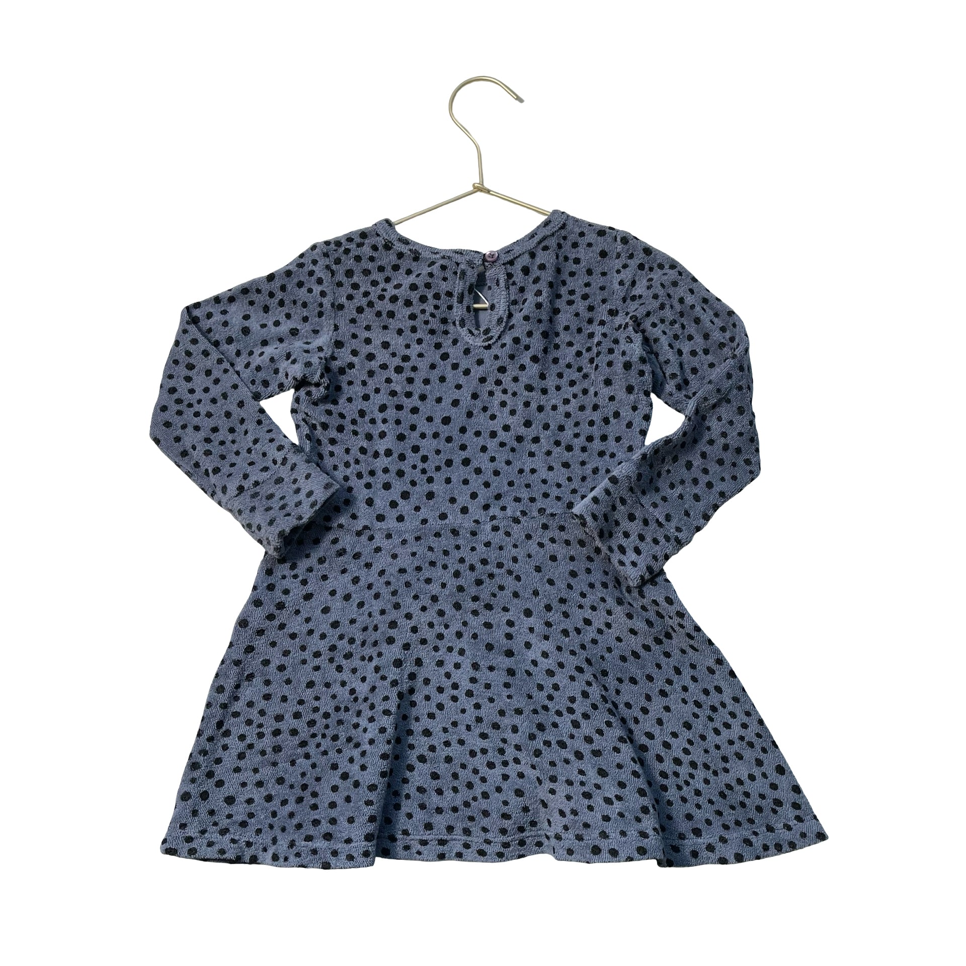 Hux Blue & Black Dot Terry Dress - Size 3