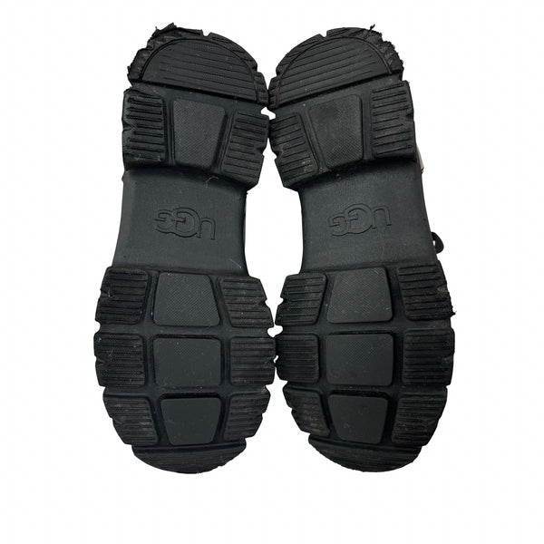 UGG Ashton Lace-Up Glitter Black Boots - Size 1Y Big Kid