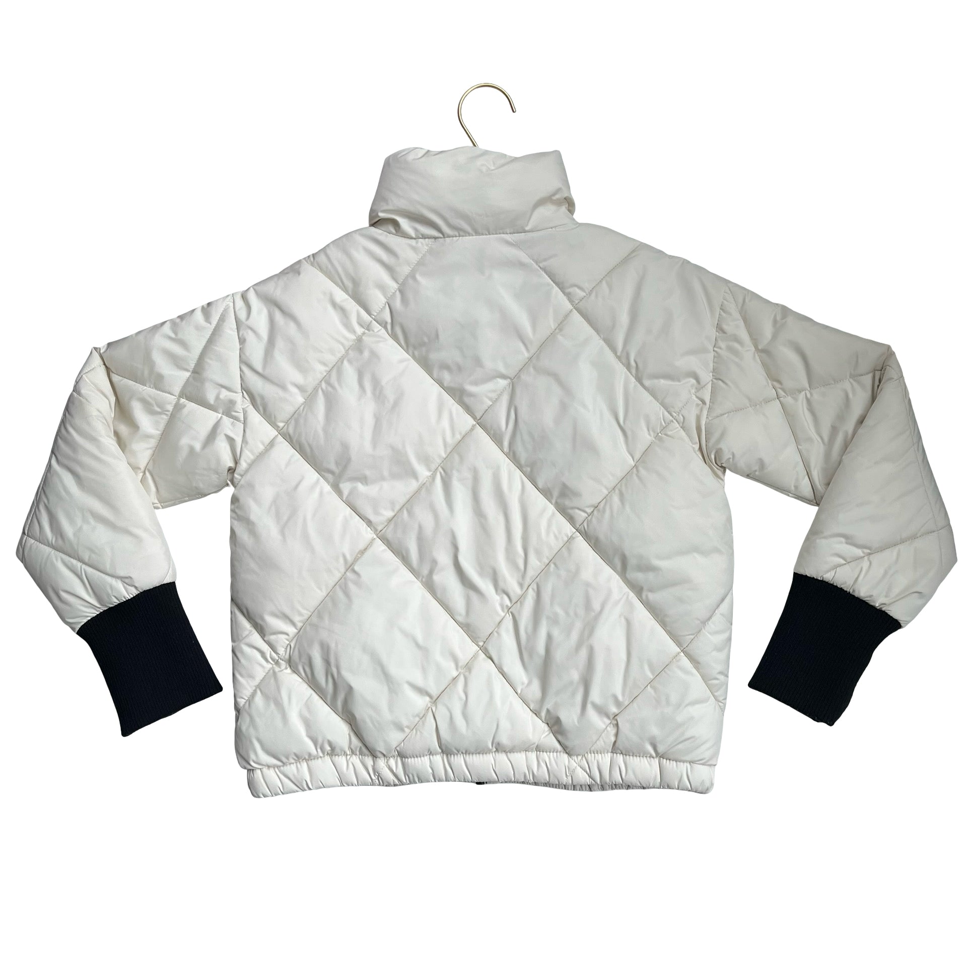 Treasure & Bond Ivory Quilted Puffer Jacket - Size L 10-12
