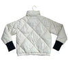 Treasure & Bond Ivory Quilted Puffer Jacket - Size L 10-12