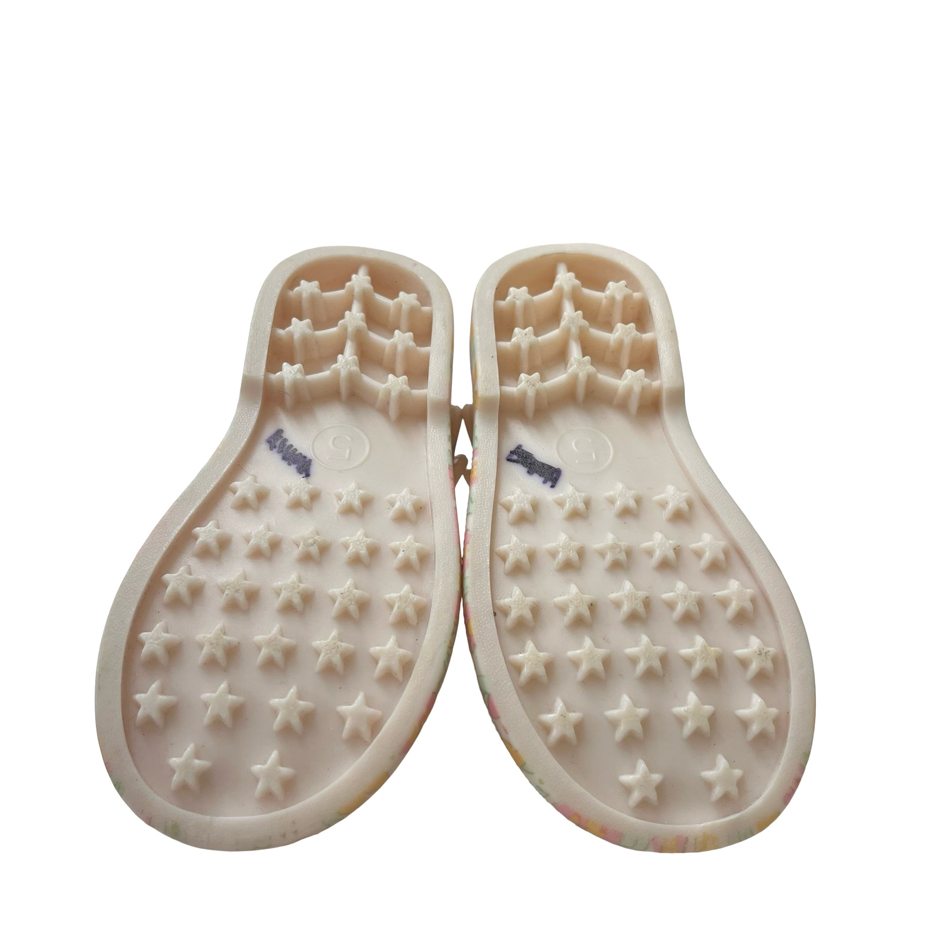 Cat & Jack Peach Floral Closed-Toe Jelly Sandals - Size 5