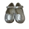 L'Amour Leather Silver Metallic Mary Jane Shoes - Size 1Y Big Kid