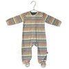 Magnetic Me Ivory & Multi-Color Stripe Velour One Piece - Size 3-6 Months