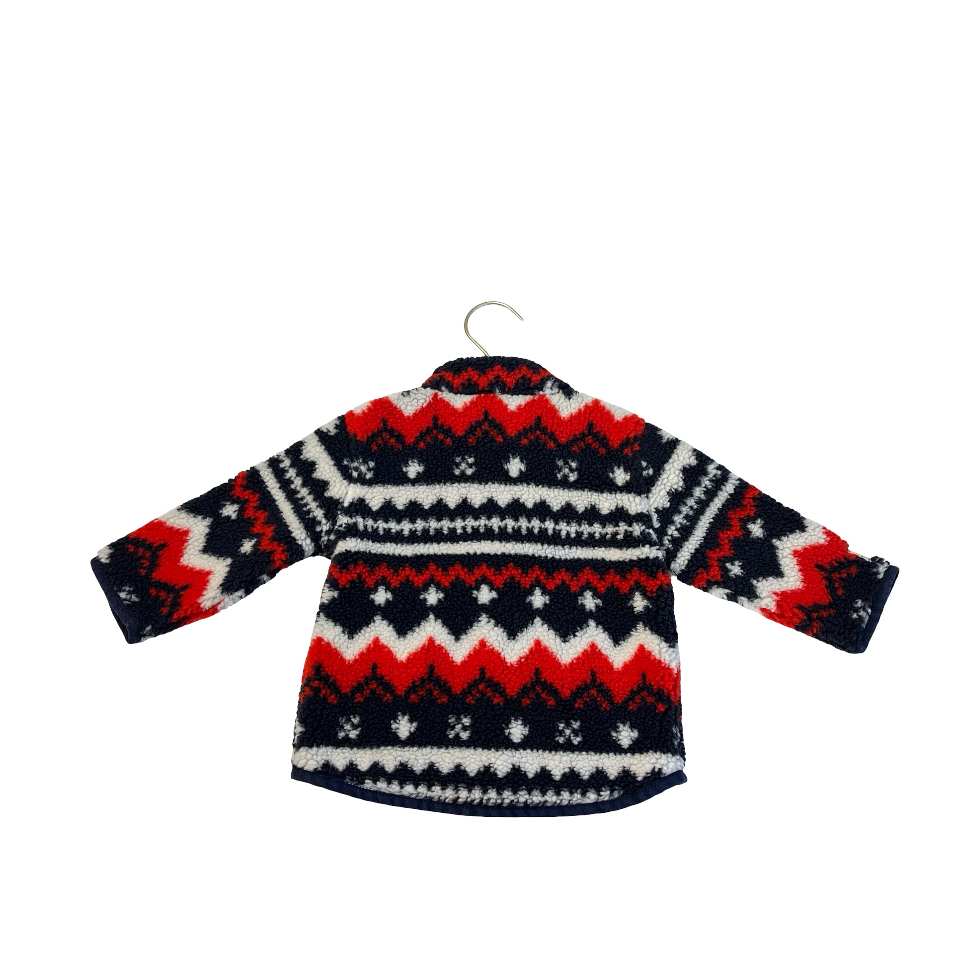 Ralph Lauren Navy, Red, Ivory Pattern Sherpa Jacket - Size 12 Mo