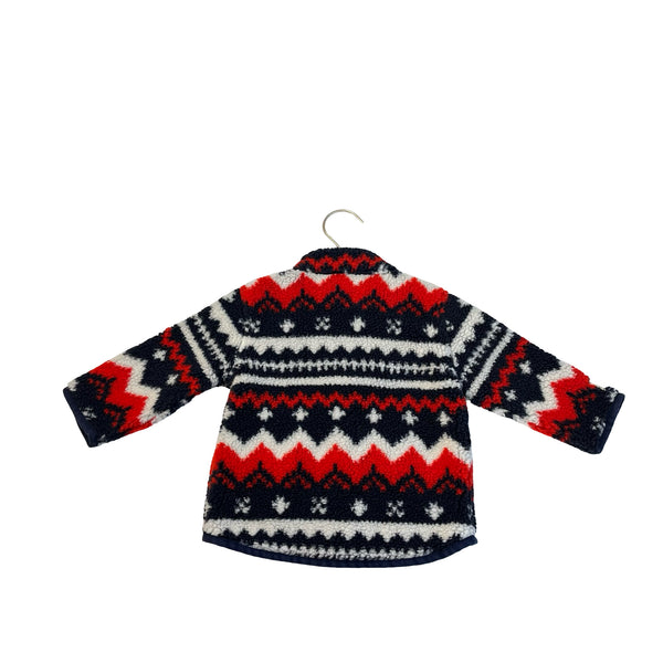 Ralph Lauren Navy, Red, Ivory Pattern Sherpa Jacket - Size 12 Mo