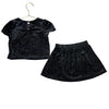 Baby Gap Black Velour & Silver Glitter Top & Skirt Set - Size 3