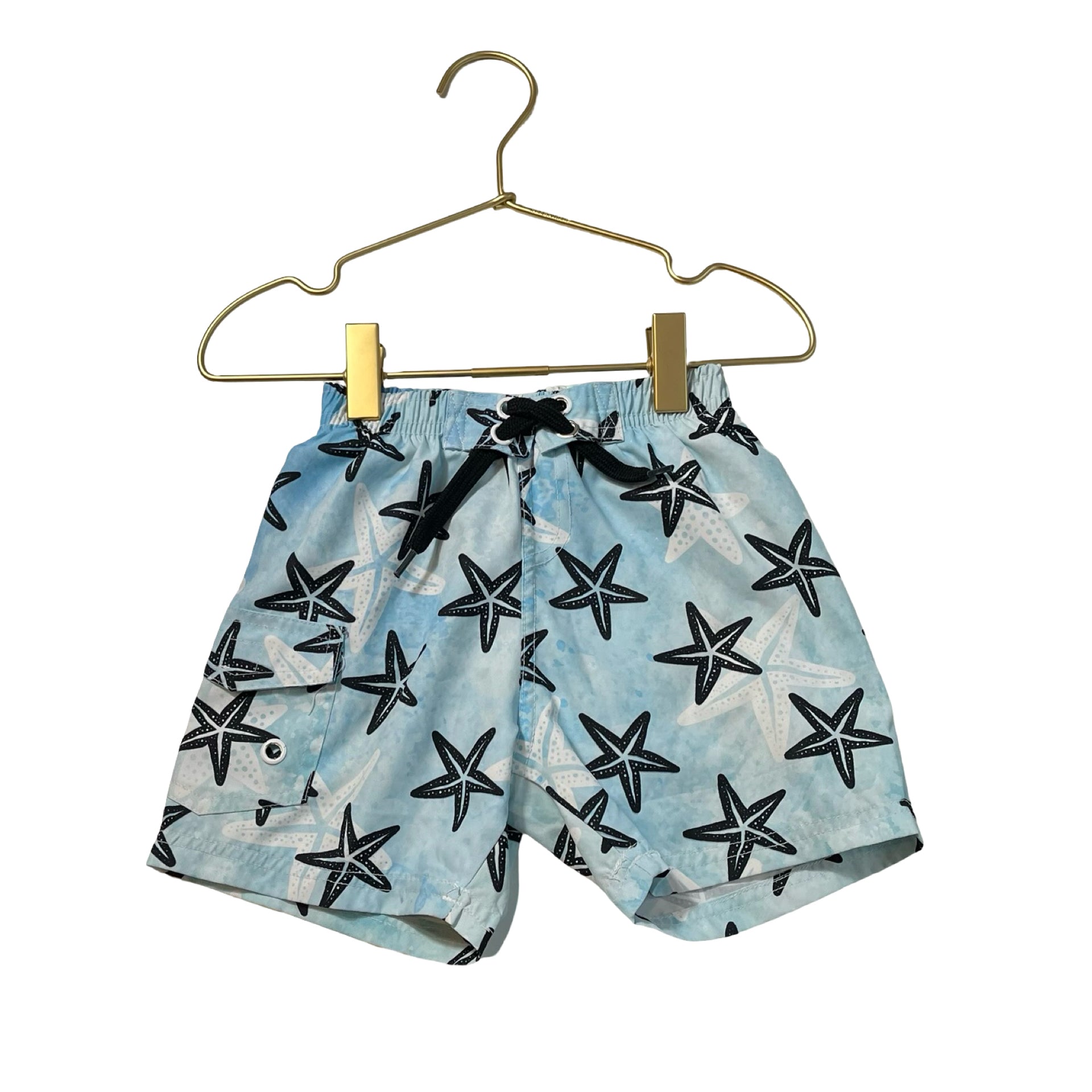 Mish Boys Light Blue Starfish Swim Trunks - Size 24 Mo