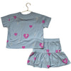 Chaser Light Blue, Purple Heart & Silver Bolt Shirt & Skort Skirt Set - Size 8
