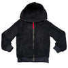 Lands' End Reversible Black Sherpa & Space Zip-Up Hooded Sweatshirt - XS 4-5