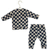 Babyface Navy & Ivory Check Top & Joggers Set - Size 62 (1-3 Mo)