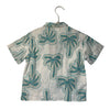Zara Ivory, Teal, Yellow Palm Tree Button Down Shirt - Size 3