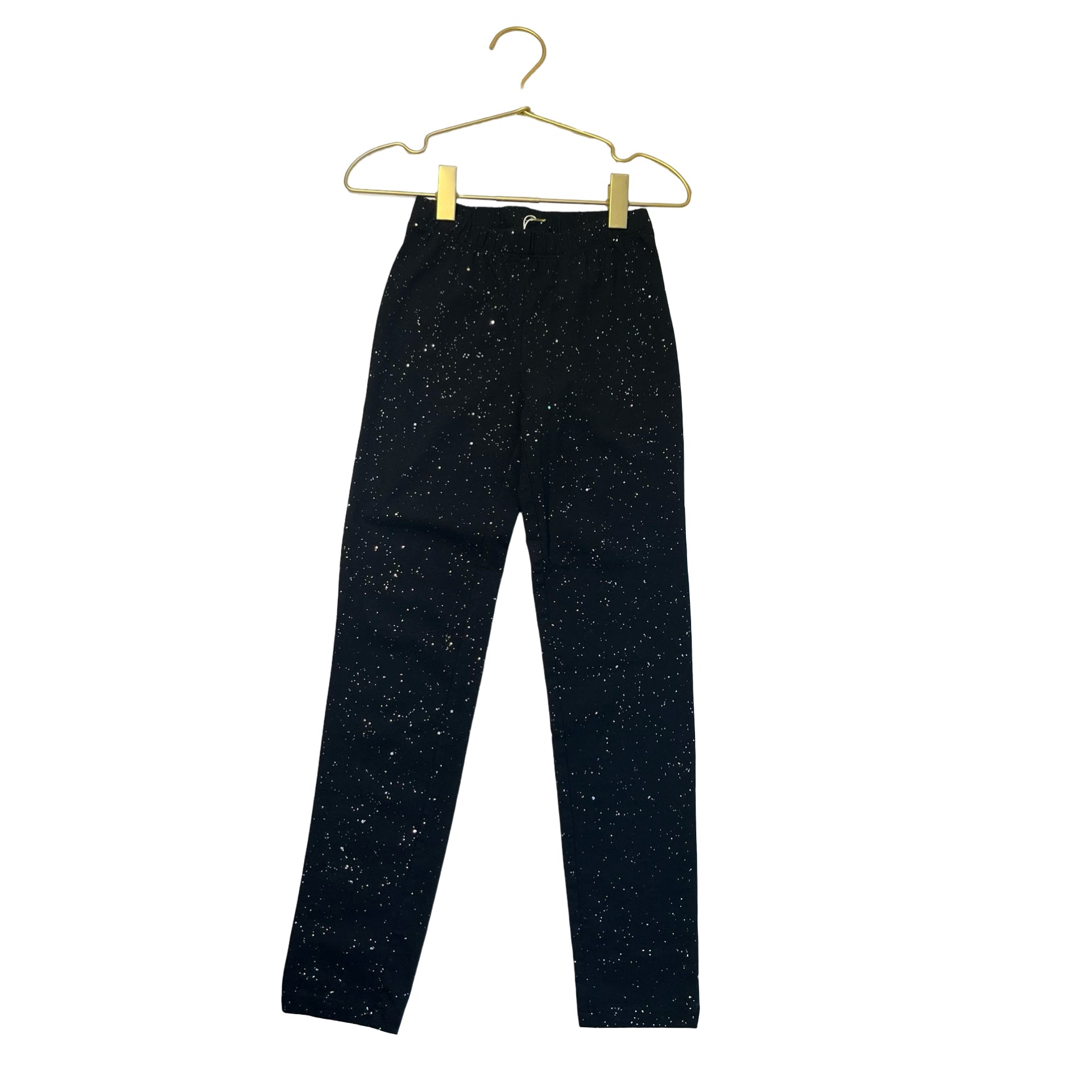 Gap Kids Black & Silver Sparkle Leggings - Size S 6-7