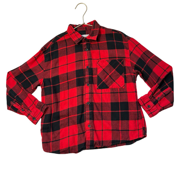 Zara Red & Black Plaid Flannel Button Down Shirt - Size 8