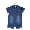 Mayoral Chambray Button Down One-Piece Romper - Size 12 Mo