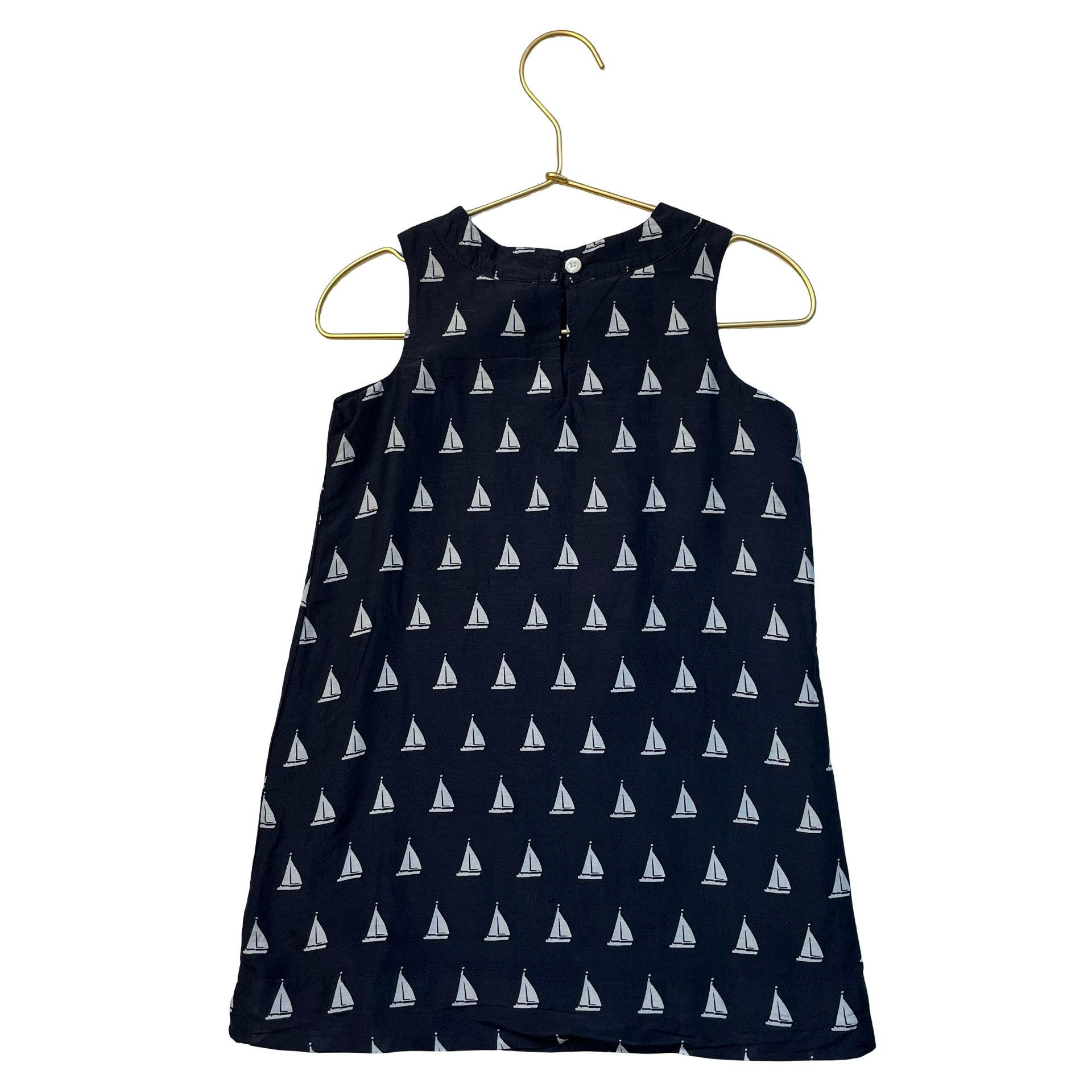 Crewcuts Navy & White Sailboat Print Dress - Size 3