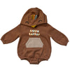 Old Navy Brown Hooded 'Little Turkey' Sweatshirt Bubble Romper - Size 12-18 Mo