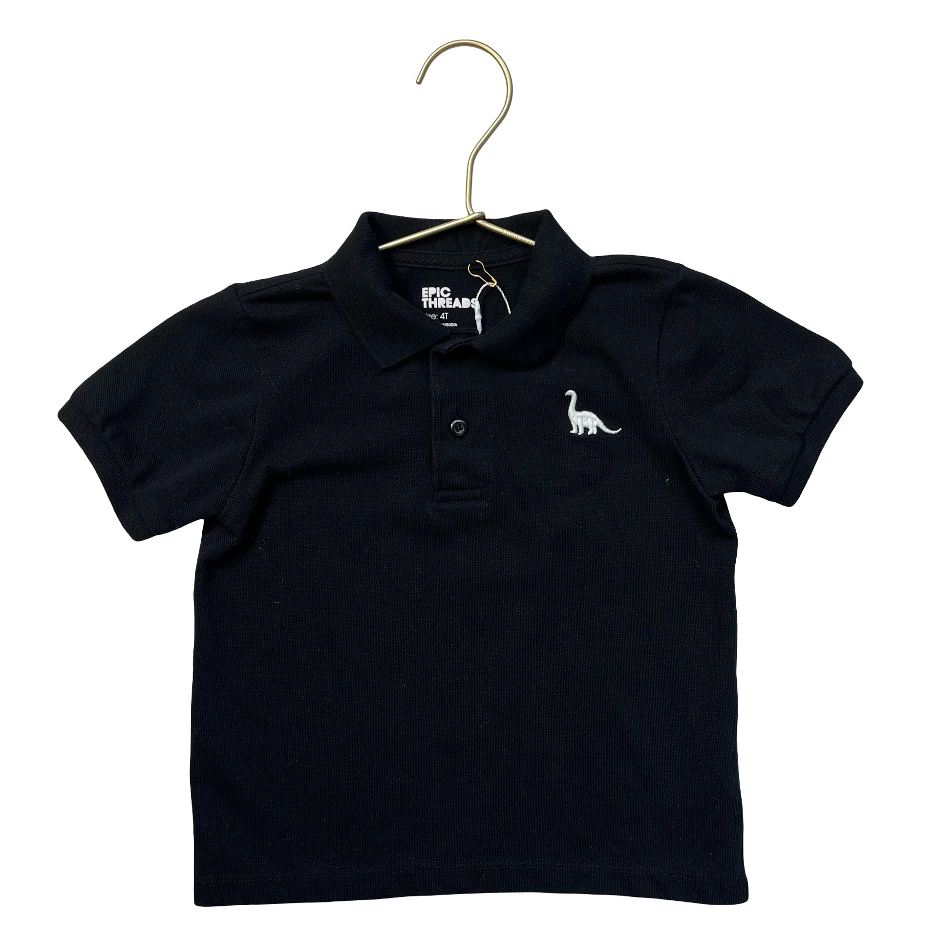 Epic Threads Black Dino Polo Shirt - Size 4T